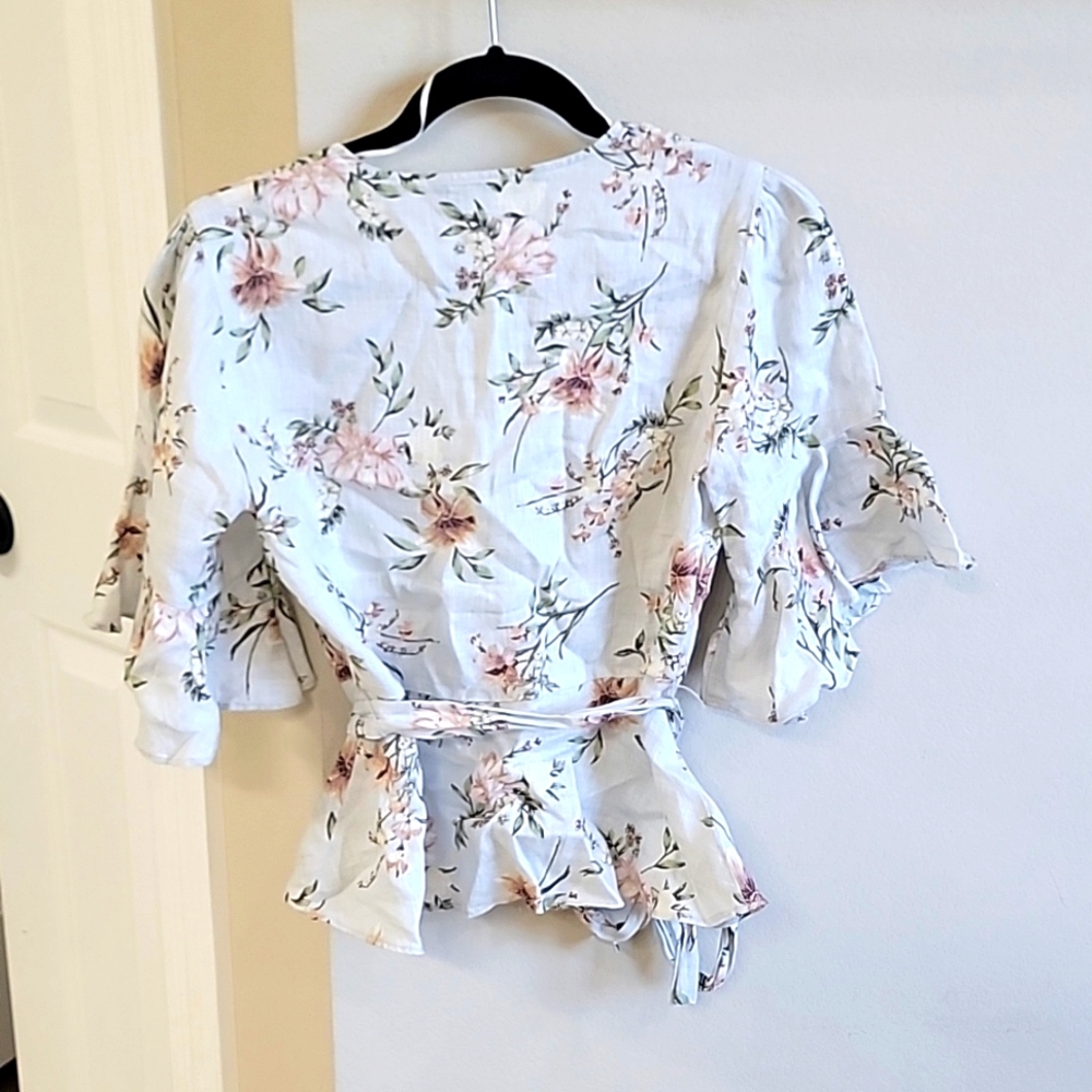 Zara womens small crossover peplum top. - Picture 6 of 6